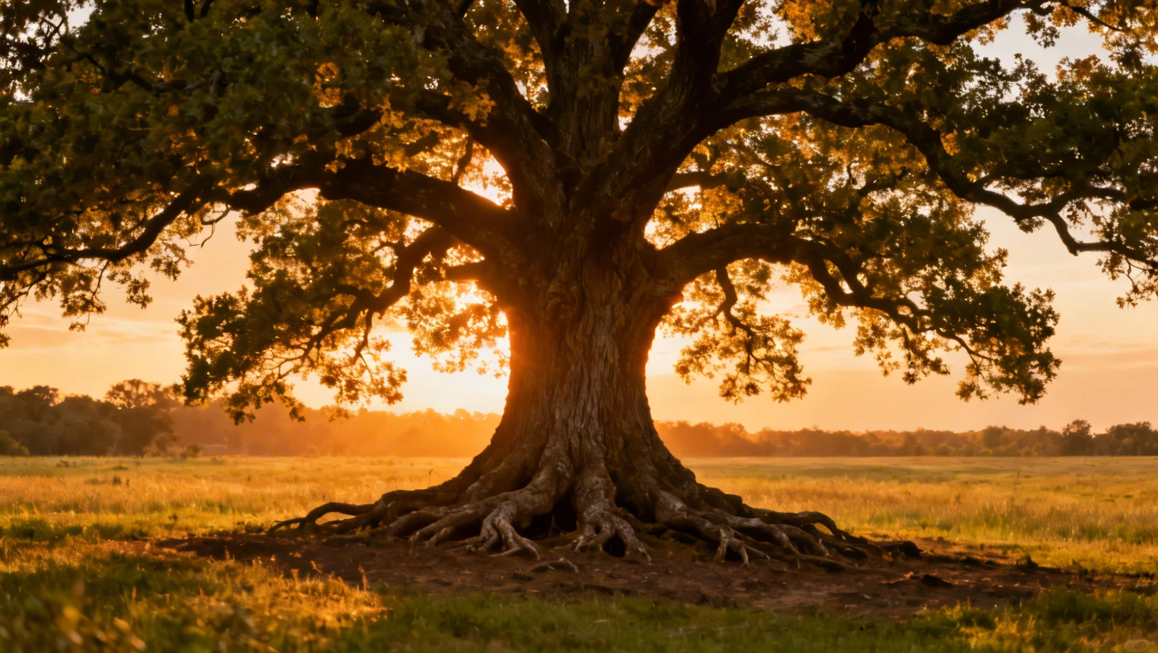 Chene ancien aux racines profondes symbolisant les racines familiales